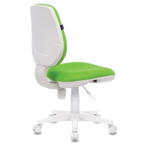 Кресло компьютерное Brabix Fancy MG-201W (без подлокотников, пластик белый, салатовое) 532414 в Самаре - изображение 3