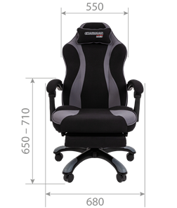 Кресло игровое CHAIRMAN GAME 35 с выдвижной подставкой для ног Ткань черная / Ткань оранжевая в Тольятти - предосмотр 5
