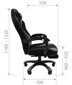 Кресло игровое CHAIRMAN GAME 35 с выдвижной подставкой для ног Ткань черная / Ткань оранжевая в Тольятти - предосмотр 6