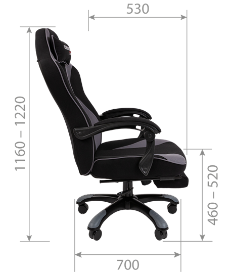 Кресло игровое CHAIRMAN GAME 35 с выдвижной подставкой для ног Ткань черная / Ткань оранжевая в Тольятти - изображение 6