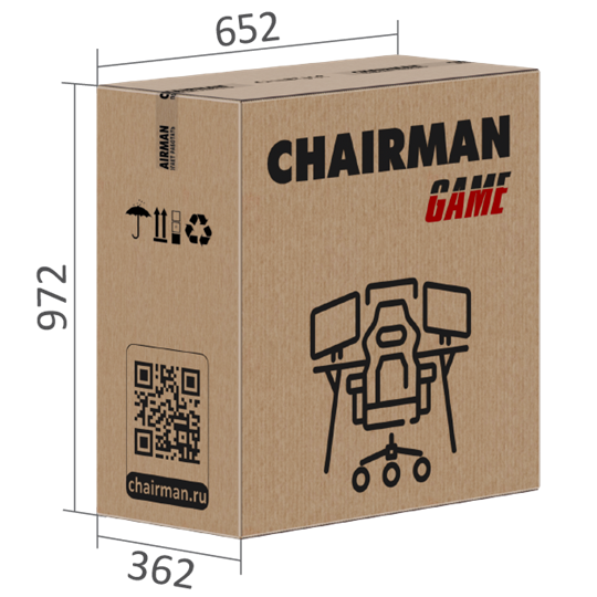Кресло игровое CHAIRMAN GAME 35 с выдвижной подставкой для ног Ткань черная / Ткань оранжевая в Тольятти - изображение 7