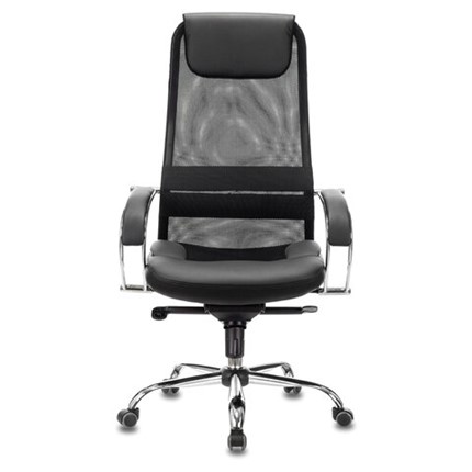 Офисное кресло Brabix Premium Stalker EX-609 PRO (хром, мультиблок, ткань-сетка/экокожа, черное) 532416 в Самаре - изображение