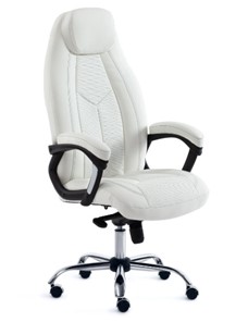 Кресло компьютерное BOSS Lux, кож/зам, белый, арт.15307 в Самаре