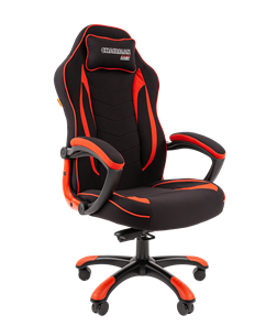 Кресло игровое CHAIRMAN GAME 28 Полиэстер комбинированная ткань красный/черный в Тольятти - предосмотр