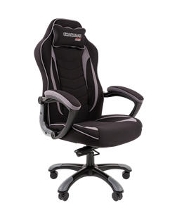 Кресло игровое CHAIRMAN GAME 28 Полиэстер комбинированная ткань серый/черный в Самаре