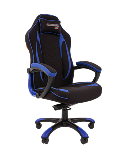 Кресло игровое CHAIRMAN GAME 28 Полиэстер комбинированная ткань синий/черный в Самаре