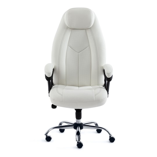 Кресло компьютерное BOSS Lux, кож/зам, белый, арт.15307 в Тольятти - изображение 3