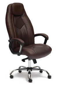 Кресло компьютерное BOSS Lux, кож/зам, коричневый/коричневый перфорированный, арт.9816 в Самаре