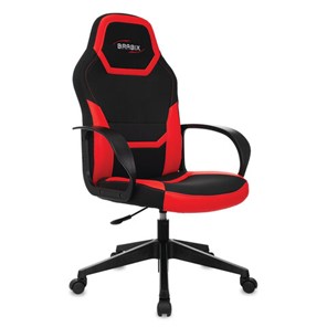 Компьютерное кресло BRABIX "Alpha GM-018", ткань/экокожа, черное/красное, 532637, GM-018_532637 в Самаре