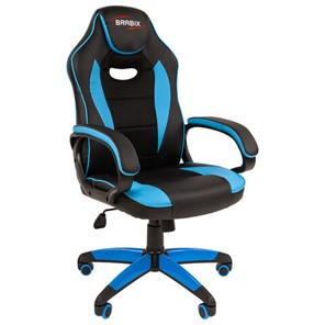 Кресло офисное BRABIX "Blaze GM-162", TW/экокожа, черное/голубое, 532578, 7083506 в Самаре