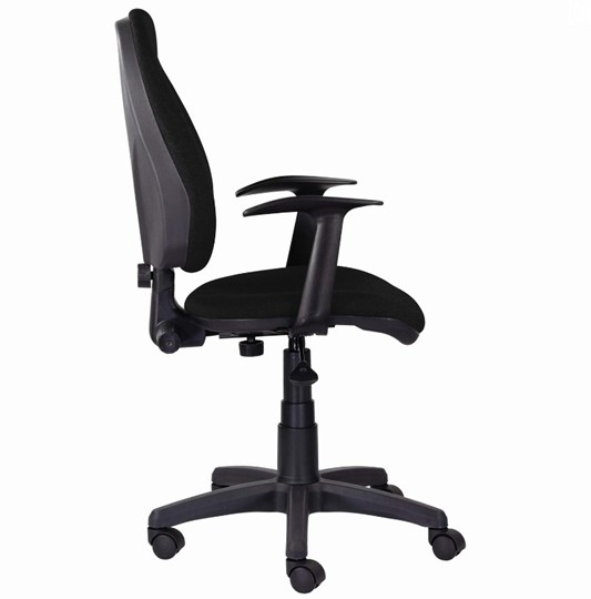 Кресло в офис Brabix Comfort MG-321, регулируемая эргономичная спинка, ткань, черное в Тольятти - изображение 1