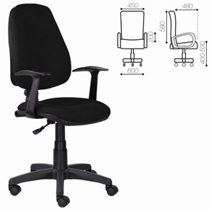 Кресло в офис Brabix Comfort MG-321, регулируемая эргономичная спинка, ткань, черное в Тольятти - предосмотр 5