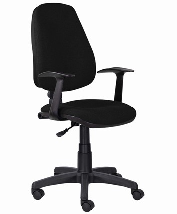 Кресло в офис Brabix Comfort MG-321, регулируемая эргономичная спинка, ткань, черное в Тольятти - изображение