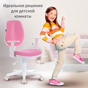 Офисное кресло Brabix Fancy MG-201W (с подлокотниками, пластик белый, розовое) 532409 в Тольятти - предосмотр 5