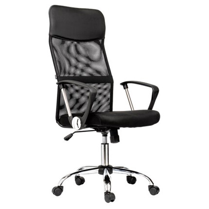 Офисное кресло BRABIX "Flash MG-302", с подлокотниками, хром, черное, 530867 в Самаре - изображение