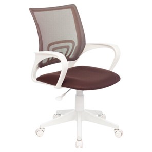 Кресло офисное BRABIX "Fly MG-396W", с подлокотниками, пластик белый, сетка, коричневое, 532398, MG-396W_532398 в Самаре
