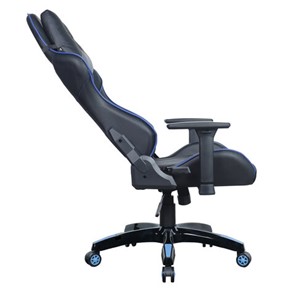 Кресло компьютерное BRABIX "GT Carbon GM-120", две подушки, экокожа, черное/синее, 531930 в Тольятти - предосмотр 7