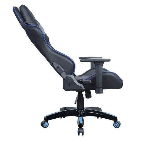 Кресло компьютерное BRABIX "GT Carbon GM-120", две подушки, экокожа, черное/синее, 531930 в Тольятти - изображение 7