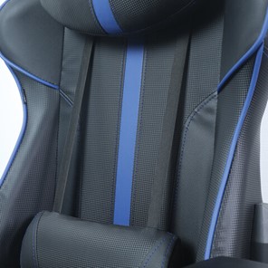 Кресло компьютерное BRABIX "GT Carbon GM-120", две подушки, экокожа, черное/синее, 531930 в Тольятти - предосмотр 9