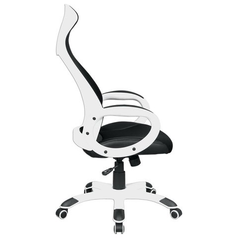 Кресло Brabix Premium Genesis EX-517 (пластик белый, ткань/экокожа/сетка черная) 531573 в Тольятти - изображение 2