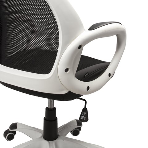 Кресло Brabix Premium Genesis EX-517 (пластик белый, ткань/экокожа/сетка черная) 531573 в Тольятти - изображение 5