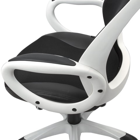 Кресло Brabix Premium Genesis EX-517 (пластик белый, ткань/экокожа/сетка черная) 531573 в Тольятти - изображение 6