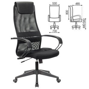 Кресло компьютерное Brabix Premium Stalker EX-608 PL (ткань-сетка/кожзам, черное) 532090 в Тольятти - предосмотр 11