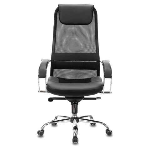 Офисное кресло Brabix Premium Stalker EX-609 PRO (хром, мультиблок, ткань-сетка/экокожа, черное) 532416 в Тольятти - изображение 5