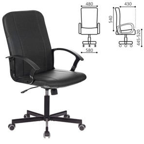 Кресло компьютерное Brabix Simple EX-521 (экокожа, черное) 532103 в Тольятти - предосмотр 3