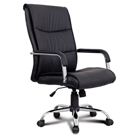 Кресло офисное BRABIX "Space EX-508", экокожа, хром, черное, 530860 в Самаре - изображение 3