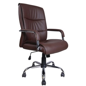 Кресло офисное BRABIX "Space EX-508", экокожа, хром, коричневое, 531164 в Самаре
