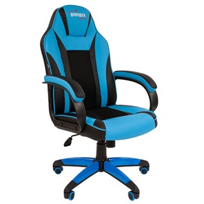Кресло офисное BRABIX "Tanto GM-171", TW/экокожа, черное/голубое, 532575, 7083503 в Самаре