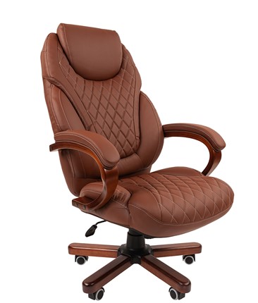 Офисное кресло CHAIRMAN 406, коричневый в Тольятти - изображение