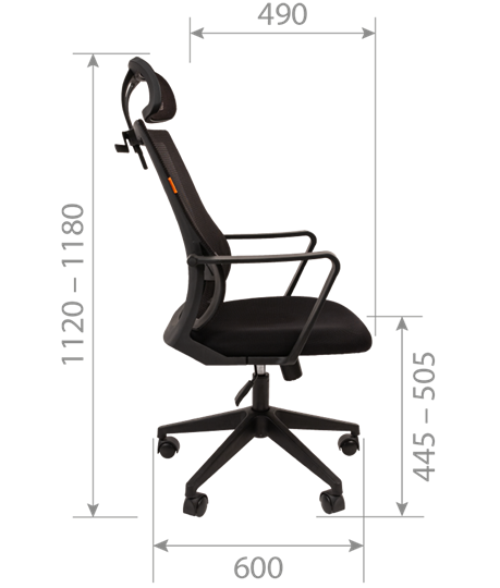 Офисное кресло CHAIRMAN 545 сетка/ткань серый в Тольятти - изображение 2