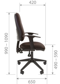 Офисное кресло CHAIRMAN 661 Ткань стандарт 15-13 серая в Самаре - предосмотр 4