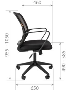 Кресло компьютерное CHAIRMAN 698 black, ткань, цвет черный в Тольятти - предосмотр 2