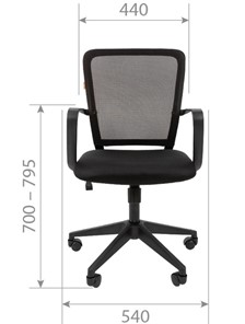 Кресло офисное CHAIRMAN 698 black TW-69, ткань, цвет красный в Тольятти - предосмотр 1