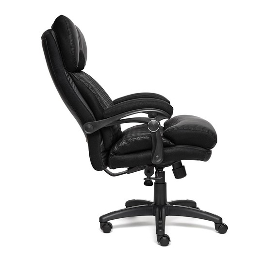 Кресло компьютерное CHIEF кож/зам/ткань, черный/черный стеганный/черный, 36-6/36-6/11 арт.12851 в Тольятти - изображение 15