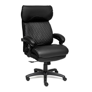 Кресло компьютерное CHIEF кож/зам/ткань, черный/черный стеганный/черный, 36-6/36-6/11 арт.12851 в Сызрани