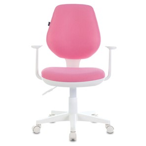 Офисное кресло Brabix Fancy MG-201W (с подлокотниками, пластик белый, розовое) 532409 в Самаре - предосмотр