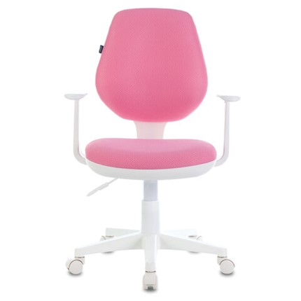 Офисное кресло Brabix Fancy MG-201W (с подлокотниками, пластик белый, розовое) 532409 в Тольятти - изображение