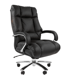 Офисное кресло CHAIRMAN 405 черное нат.кожа/экокожа в Самаре