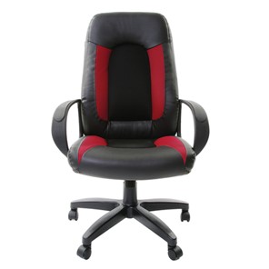Компьютерное кресло Brabix Strike EX-525 (экокожа черная, ткань черная/бордовая, TW) в Самаре