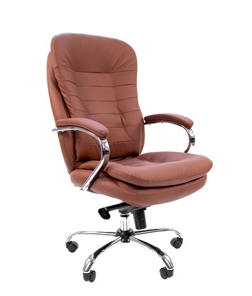 Кресло CHAIRMAN 795 кожа, цвет коричневый в Тольятти - изображение