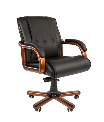 Компьютерное кресло CHAIRMAN 653M кожа черная в Сызрани - изображение