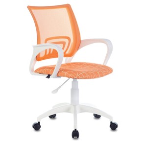 Офисное кресло Brabix Fly MG-396W (с подлокотниками, пластик белый, сетка, оранжевое с рисунком "Giraffe") 532402 в Тольятти