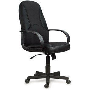 Кресло офисное BRABIX "City EX-512", кожзаменитель черный, ткань черная, TW, 531407 в Самаре - предосмотр