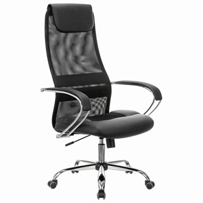 Офисное кресло Brabix Premium Stalker EX-608 CH (хром, ткань-сетка/кожзам, черное) 532091 в Самаре