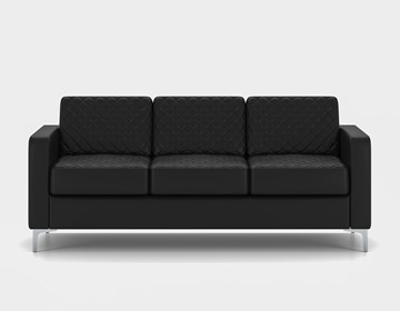 Прямой диван Актив трехместный, черный в Самаре