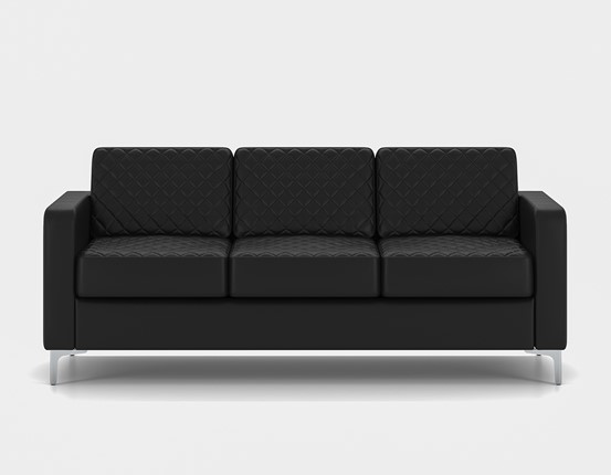 Прямой диван Актив трехместный, черный в Самаре - изображение